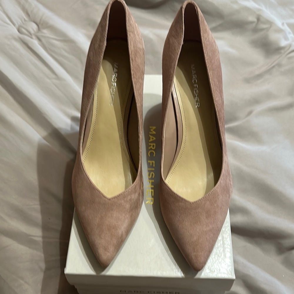 Marc Fisher Pink Heels Classic Suede Pumps